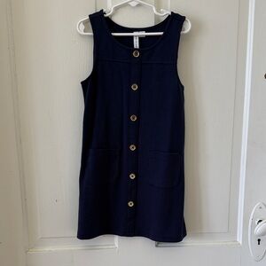 Janie & Jack Navy Blue Button-Front Kids Dress